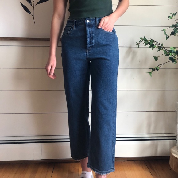 wild fable Denim - Highest rise cropped distressed cuff straight jeans vintage Target brand